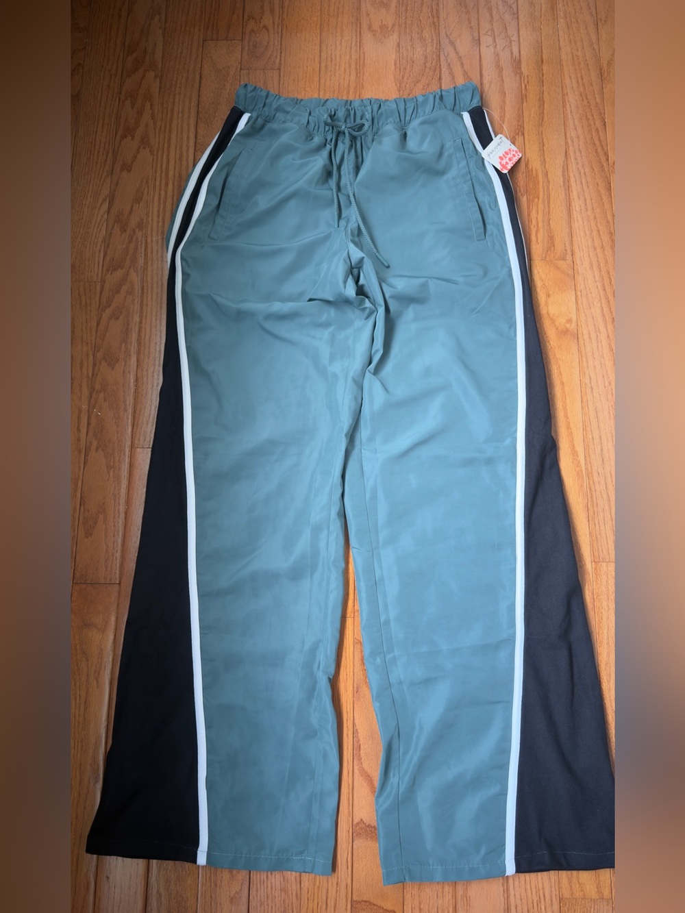 FP Movement by Free People Teal and Black Track Pants with White Piping